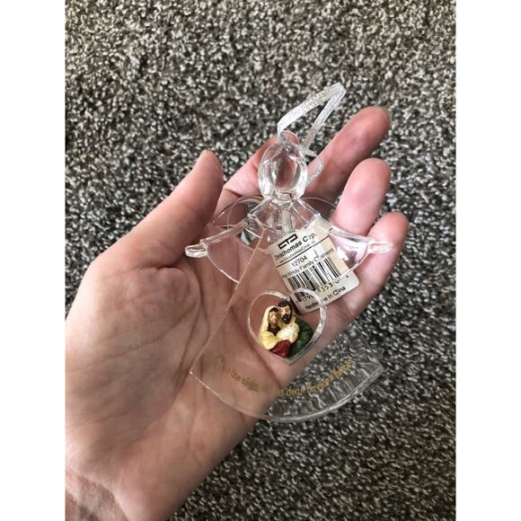 Christhomas Corp Angel Holy Family Acrylic Christmas Ornament NWT (scratch) VTG - Picture 4 of 7
